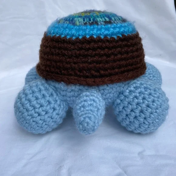 Handmade Crocheted Blue Turtle - Picture 4 of 8